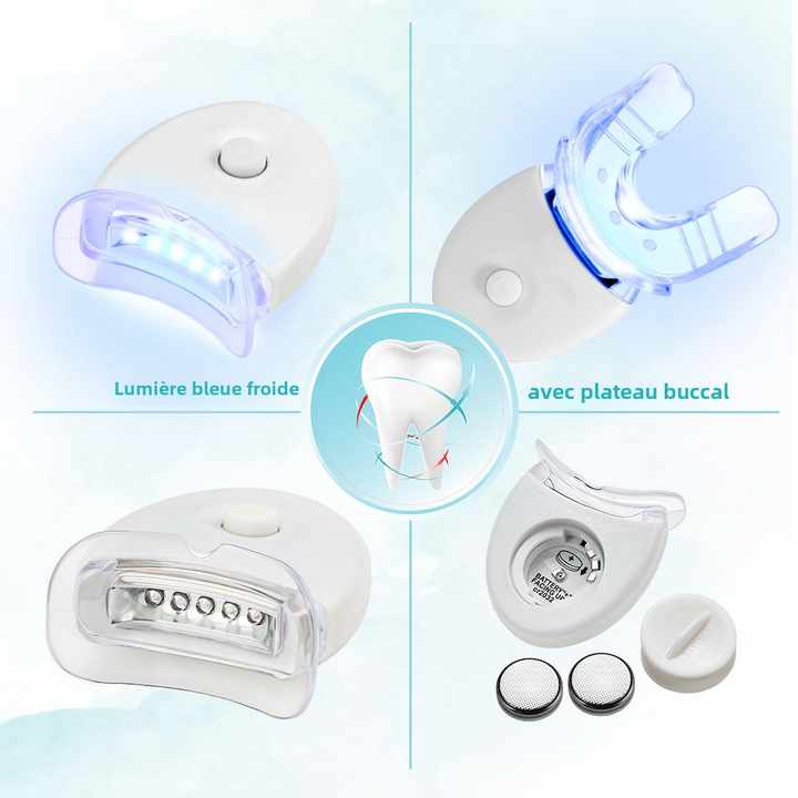 Kit de Blanchiment des Dents avec 3 Gels Blanchissants et Lumière LED